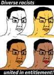 chudjak diversity entitlement fascism glasses incel nazi racism site:pol unity wojak // 1290x1800 // 116KB