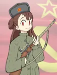 anime gun rifle sniper sniper_rifle soviet_union ushanka weapon // 714x945 // 342KB