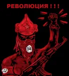 armband budyenovka gun kalashnikov mask meta:translation_request national_bolshevism raised_fist red_star revolution rifle russian_text star weapon // 598x653 // 97KB