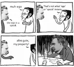 anarchism bottle comic egoism friedrich_nietzsche glasses max_stirner meta:edit muh philosophy property spooks // 680x619 // 77KB