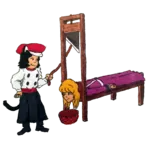 artist:étienne beheading black_hair blonde_hair catgirl character:alunya character:grace execution guillotine meta:transparent_background monarchism site:leftypol // 1280x1280 // 1.1MB