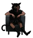 armchair black_hair catgirl character:alunya meta:transparent_background red_eyes site:leftypol sitting sofa template // 580x676 // 168KB