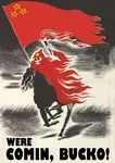 bucko budyenovka cavalry fire flag horse poster propaganda red_flag red_star rider skeleton skull star torch united_chans // 699x990 // 270KB