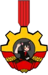 black_hair catgirl character:alunya medal meta:transparent_background raised_fist red_eyes scarf site:leftypol // 2053x3209 // 712KB