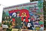 hammer_and_sickle laos poster propaganda salute soldier uniform // 1039x695 // 143KB