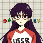 1:1_aspect_ratio anime flcl glasses soviet_union // 577x577 // 113KB