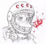 anthro cosmonaut furry red_star soviet_union space star wip // 1280x1247 // 358KB