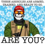 gun maga mask meta:highres poster propaganda united_states weapon // 1668x1652 // 264KB