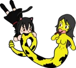 anarcho_capitalism bite black_hair capitalism catgirl character:alunya libertarianism meta:highres meta:transparent_background non_aggression_principle red_eyes site:leftypol site:liberty snake snake_girl violence // 1626x1438 // 154KB