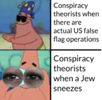 antisemitism cartoon conspiracy conspiracy_theory false_flag jew patrick_star spongebob united_states // 908x890 // 658KB