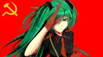 anime gloves green_eyes green_hair hammer_and_sickle hatsune_miku salute soviet_union vocaloid // 1280x719 // 136KB