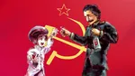 alcohol anime bottle dance hammer_and_sickle joseph_stalin pipe red_star soviet_union star uniform vodka // 1280x720 // 120KB