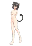 black_hair catgirl character:alunya crossed_arms lewd meta:highres meta:transparent_background nude red_eyes site:leftypol // 2480x3508 // 868KB