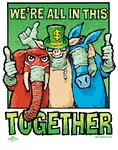 agitprop artist:mike_flugennock bourgeoisie capitalism covid-19 democratic_party donkey elephant hat porky poster republican_party top_hat united_states // 792x1008 // 391KB