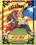 2014 anime artist:runawaywithyou blonde_hair blue_eyes brown_hair catalonia flag gun musket poster referendum spain star weapon // 1024x1286 // 1.8MB