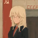 anime blonde_hair female flag glasses red_flag soviet_union uniform // 944x944 // 67KB