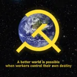 earth globe hammer_and_sickle poster proletariat revolution worker // 1080x1080 // 1.7MB