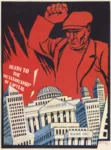 bank corporation hat poster proletariat propaganda raised_fist revolution soviet_union worker // 536x722 // 670KB