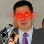 1:1_aspect_ratio chen_weihua china glowing_eyes gun handgun meta:lowres pistol reaction_image weapon // 400x400 // 19KB