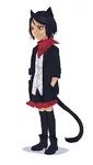 black_hair catgirl character:alunya red_eyes scarf site:leftypol // 566x1000 // 35KB