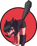 angry artist:ppdppl bared_teeth black_hair catgirl character:alunya iww meta:transparent_background red_eyes sabocat scarf site:leftypol symbol syndicalism // 870x1081 // 527KB