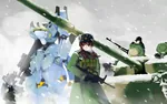 anime armored_fighting_vehicle bullpup gun mecha muvluv red_star rifle robot soviet_union star tank ushanka weapon // 1200x750 // 471KB