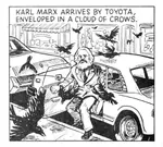 arrival avian bird car crow karl_marx marxism meta:lowres vehicle // 500x451 // 60KB