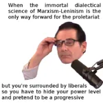 1:1_aspect_ratio dialectics glasses jimmy_dore liberalism marxism_leninism microphone picardia power_level proletariat science when worker // 720x720 // 186KB