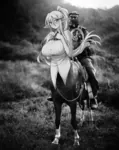 anime blonde_hair blue_eyes centaur centorea_shianus horse large_breasts latin_america meta:edit meta:monochrome meta:photo mexico monster_girl monster_musume pipe smoking subcomandante_marcos zapatista // 1013x1280 // 1.0MB