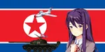 airplane character:yuri doki_doki_literature_club flag korea_dpr purple_hair tank // 1600x800 // 520KB