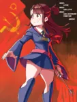 2017 anime flag hammer_and_sickle kagari_atsuko little_witch_academia mage magic meta:absurdres meta:highres red_flag soviet_union witch // 3500x4640 // 6.8MB