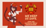 artist:hardkoba black_hair catgirl character:alunya gun kalashnikov meta:absurdres meta:highres poster red_eyes rifle site:leftypol socialist_rifle_association weapon // 4012x2480 // 1.8MB