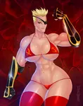 blonde_hair breasts buff character:mother_russia eye_patch hammer_and_sickle kick_ass large_breasts lewd marvel_comics red_eyes soviet_union superhero // 866x1100 // 615KB