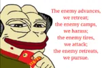 attack china enemy guerrilla mao_zedong maoism pepe quote retreat smug tactics war // 1619x1080 // 515KB