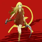 1:1_aspect_ratio anime blonde_hair gloves green_eyes hammer_and_sickle soviet_union // 1200x1200 // 468KB