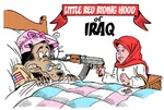 anthro arab artist:carlos_latuff bed canine capitalism caricature comic fairy_tale furry glasses grandma imperialism iraq kalashnikov little_red_riding_hood rifle united_states west_asia // 1000x670 // 614KB