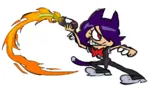 artist:ppdppl bottle catgirl character:anarchism_catgirl character:political_ideology_catgirls fire molotov_cocktail nicola_nishimura purple_hair red_eyes riot weapon // 899x527 // 133KB