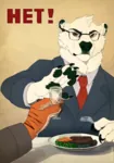 alcohol anthro bear big_cat feline food furry glasses meta:highres parody polar_bear poster propaganda soviet_union tiger // 2100x2992 // 3.8MB