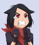 angry artist:catgirl_drawfriend bared_teeth black_hair catgirl character:alunya crying gloves meta:lowres reaction_image red_eyes scarf site:leftypol tears // 440x500 // 51KB