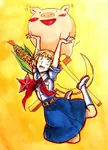 anime corn female hammer_and_sickle pig red_star uniform // 760x1051 // 134KB