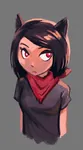 artist:catgirl_drawfriend black_hair catgirl character:alunya red_eyes scarf site:leftypol // 385x700 // 42KB