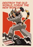 anti_fascism artist:hardkoba catgirl character:maoism_catgirl china cultural_revolution culture fascism hammer maoism meta:absurdres meta:highres poster reactionary red_guard revisionism revolution smash uniform ye_mao // 4961x7016 // 4.2MB