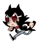 artist:ppdppl black_hair catgirl character:alunya glasses meta:transparent_background running site:leftypol // 484x570 // 169KB