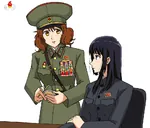 anime badge female juche korea korea_dpr officer peaked_cap uniform // 1000x856 // 154KB