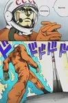 anime cosmonaut jojo's_bizarre_adventure meta:translation_request rocket russian_text soviet_union soyuz space spacecraft yuri_gagarin // 1000x1521 // 383KB