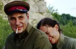 battle_for_sevastopol cigarette film laugh meta:highres peaked_cap reaction_image red_army red_star smoking soldier soviet_union star uniform // 1920x1235 // 374KB