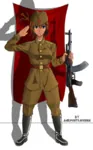 anime flag gun hammer_and_sickle kalashnikov red_army red_star rifle salute soviet_union star weapon // 496x800 // 384KB