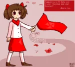 artist:rainbowdoodler209 brown_hair flag propaganda red_flag tarreon uniform // 980x884 // 25KB