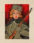 artist:sveta_shubina gun red_army rifle sniper sniper_rifle soldier soviet_union uniform weapon // 1181x1476 // 600KB