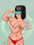 brawl_stars cigar hammer_and_sickle original_character red_star tattoo ushanka wrestling // 768x1024 // 94KB